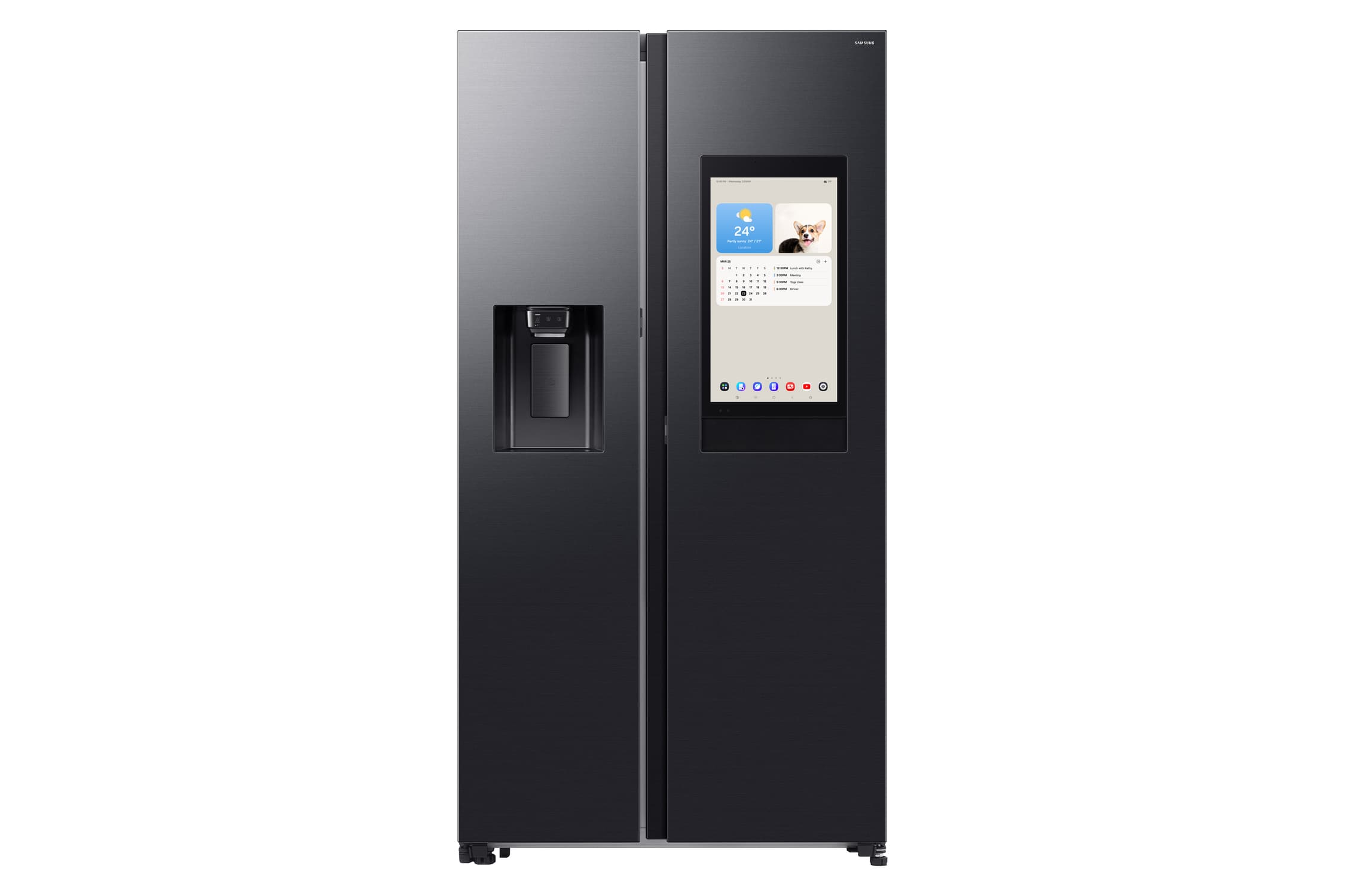 Samsung 594L Wi-Fi Family Hub Bespoke AI Side-By-Side Refrigerator RS90F65ANFME